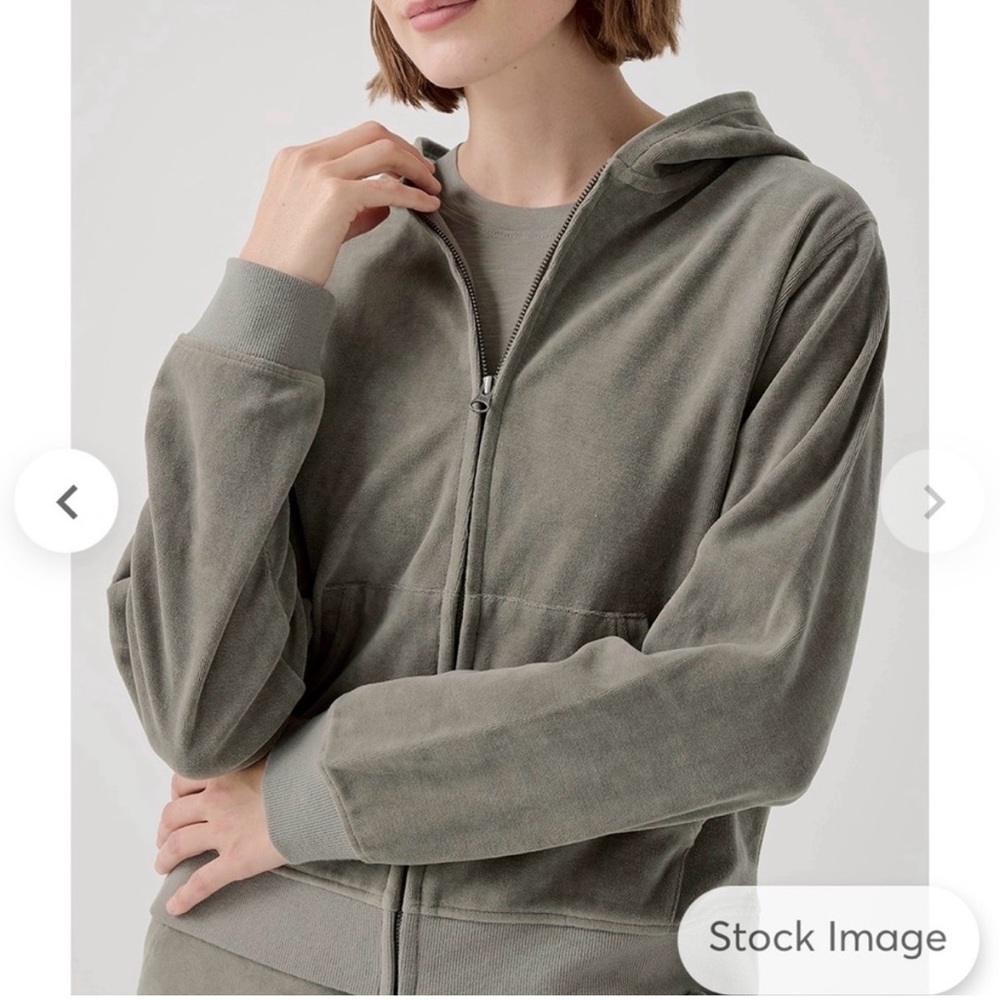 Pact Gray velour zip up organic  cotton Hoodie jacket sustainable XL